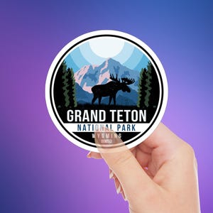 New - Grand Teton National Park Sticker - Scenic Wyoming Vinyl Decal - Travel Gift - 3 INCHES