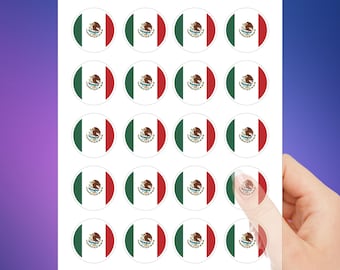 Mexican Flag Stickers: Waterproof Vinyl Decals for Tumblers, Laptops (Set of 20)