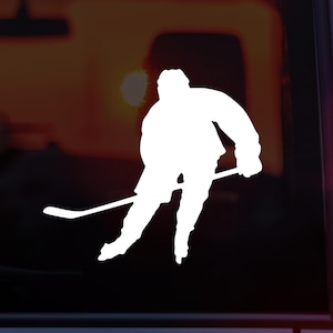 Hockey Player Vinyl Decal: Handmade Sports Fan Sticker