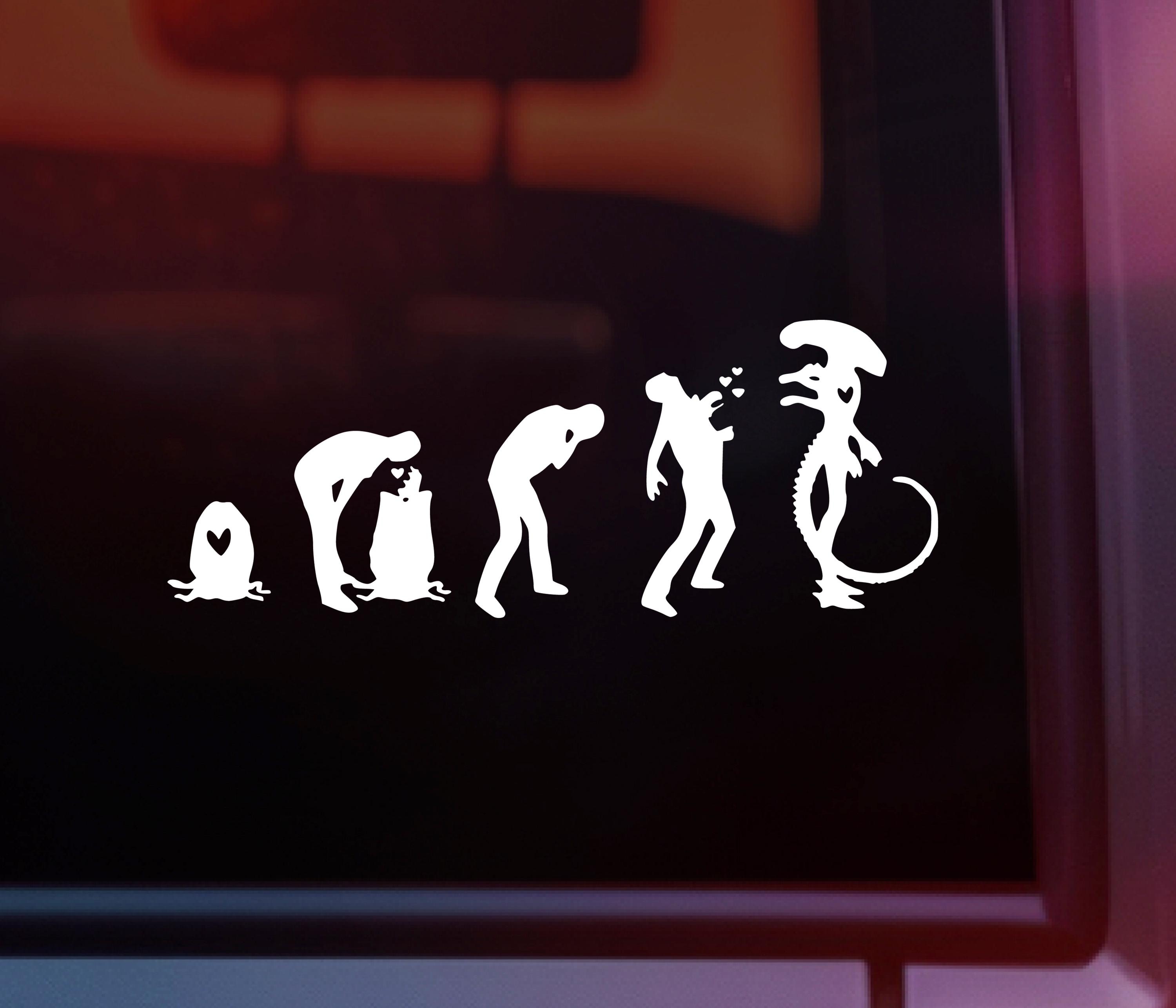 Alien Human Evolution UFO Abducting Evolution - Ar Stickers sold by Alien Human Evolution UFO Abducting Evolution - Ar Stickers sold by