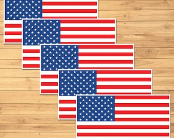 American Flag Sticker 5-Pack – Weatherproof USA Patriotic Decal