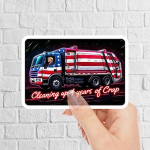 New- for 2024 TRUMP Garbage Collector SUPPORTER Vinyl Sticker - 3.5 x 2.4 INCHES