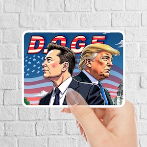 NEW - for Trump & Elon D.O.G.E Sticker Government Efficiency - 3.5 x 2.6 INCHES