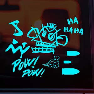 Graffiti Monkey Vinyl Decal: Handmade Gamer Sticker Set (8 x 5.6 Inches)