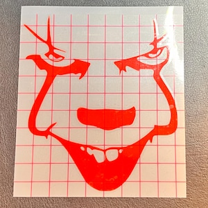 Creepy Clown Face Vinyl Decal: Horror Halloween Decor