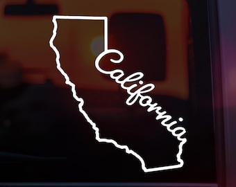 California State Outline Decal: Handmade Vinyl Sticker for Laptop, Car, Water Bottle