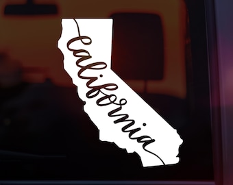 California State Outline Decal: Handmade Vinyl Sticker for Laptop, Car, Water Bottle