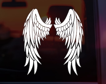 Angel Wings Vinyl Decal – Waterproof Feather Car Laptop Sticker