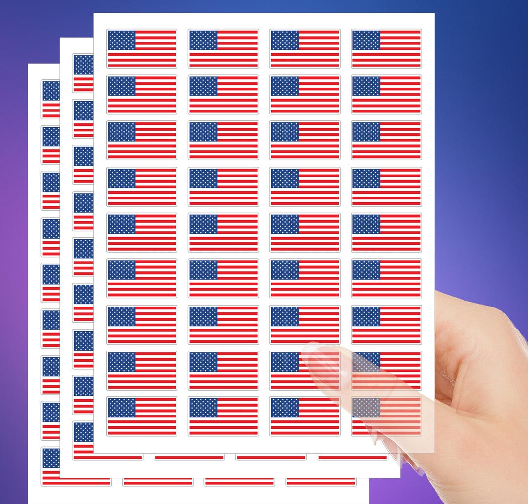 Mini American Flag Stickers – 108 USA Patriotic Decals, 1.5