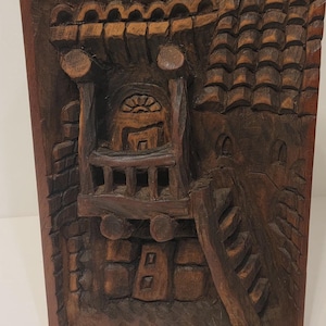 3D Hartholz Schnitzerei Wandkunst, handgeschnitztes Holzstück, Holzschnitzerei Kabine, Holzwand Kunst Dekor, Naturholz Holzplatte