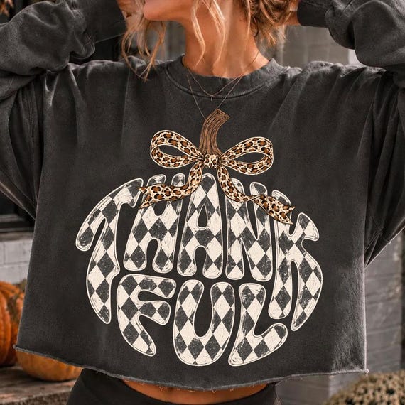 Thankful Pumpkin Checkered Bow PNG, Trendy fall design, Rustic fall png,  Distressed Autumn png, Thanksgiving shirt Leopard, Halloween png