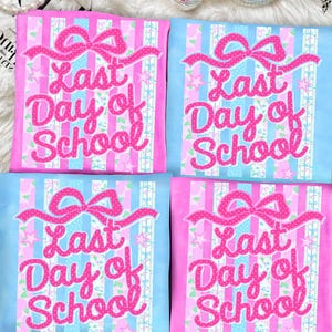 Striped Last Day Of School Coquette Floral PNG Bundle, Trendy Ditsy Floral Teacher Summer Png School's Out For Summer, Class Dismissed Png image 2