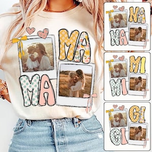 Custom Mama Kids Photo Png, Mothers Day Png, Add Photos, Nana Mimi Gigi Floral Coquette Bow , Flowers, Hand drawn, Gift For Mom, Sublimation