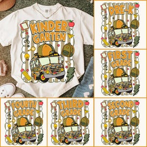 Preppy Back To School Bundle For Boys Bundle PNG, School Boy PNG, Truck For Boy, Pre-K Kindergarten 1st/2nd 3rd Grade Png Sublimation Design