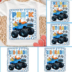 Preppy Back To School Bundle For Boys Bundle PNG, School Boy PNG, Truck For Boy, Pre-K Kindergarten 1st/2nd 3rd Grade Png Sublimation Design