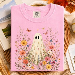 Wildflowers Ghost PNG, Spooky Season PNG, Ghost Lover Design, Spooky Floral Ghost, Botanical Ghost, Preppy Fall PNG, Halloween Ghost image 9