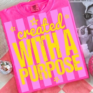 Neon Striped Inspirational Png Bundle, Christian Png, Created With A Purpose Png, Always Be Kind Png, Know Your Worth Png, Mental Health Png image 5