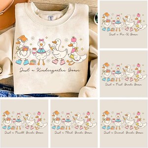 Coquette Back to School Goose PNG Bundle, Teacher First Day of School Funny Design, Preppy Floral Sublimation, Pre-k 1st/2nd/3rd/4th Grade