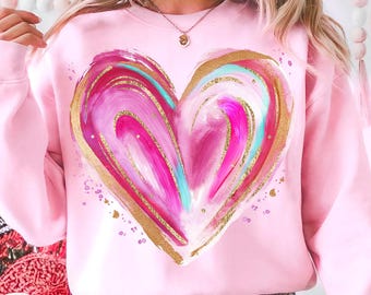 Cuore di San Valentino a pennellata Png, San Valentino retrò Png, Cuore rosa Png, San Valentino Png, Amore Png, Ragazze San Valentino Png, Maglietta di San Valentino Png
