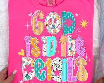 God is in the Details Preppy Png, Christian women Png, Preppy Everyday Jesus Floral png, Bible verse png, Jesus sublimation,Checkered