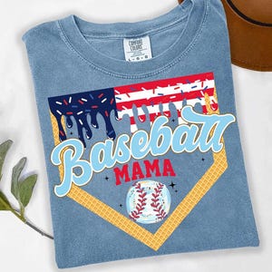 Baseball Mama Drip png, Baseball Ice Cream Drip png, Red White and Blue Drip, 4th July Drip png, Usa Baseball Png, Baseball Mom Dripping Png