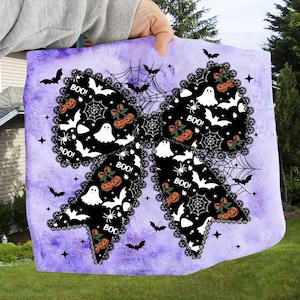 Lace Spooky Bow PNG, lace Halloween png, Ghost png, Coquette Halloween png, Preppy Spooky Season png, Halloween Cherries Pumpkin Bow Png