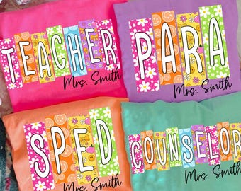 Neon schoolberoep png-bundel, smiley terug naar school leraar sped para counselor, preppy eerste schooldag girly png, kleurrijk