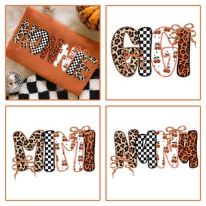 Mimi Gigi Pumpkin Leopard PNG, Fall Halloween Sublimation Design, Checkered Mimi Shirt PNG, Coquette Halloween Png, Trendy Autumn Digital