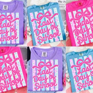Striped Last Day Of School Coquette Floral PNG Bundle, Trendy Ditsy Floral Teacher Summer Png School's Out For Summer, Class Dismissed Png image 4