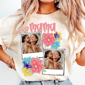 Custom Mama Kids Photo Png, Mothers Day Png, Add Photos, Mom Floral Png, Flowers, Hand drawn, Gift For Mom, Sublimation Design