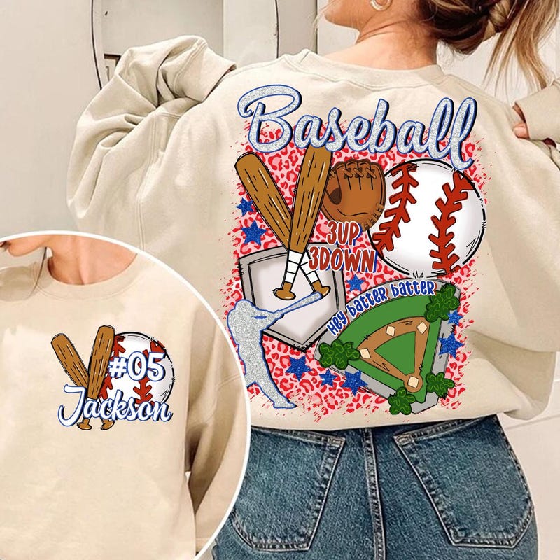 Personalized Baseball Mom Retro Baseball Sweatshirt, Mom Baseball Sweater, Game Day Crewneck, Baseball Mom Gifts, Fall Sweater Gift, Moms Sweatshirt