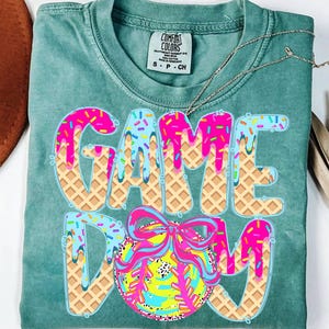 Softball Game Day Drip Png, Preppy Softball Ice Cream Drip png, Mama Softball png file, Game Day Softball Png, Softball Mom Dripping Png