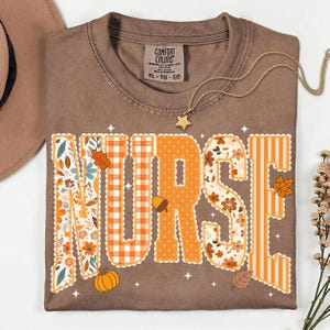 Preppy Fall Nurse PNG, Floral Pumpkin Bow Png, Autumn Nurse Png, Pumpkin Spice Png, Coquette Fall Pumpkin DTF, Cottagecore, Nurse Life Png