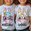 Personalized Kid Name Easter Bunny Png, Boy Girl Easter Png, Toddler Kids Easter Png, Easter Brushstroke Png, Coquette Bow, Easter Bunny Png product logo