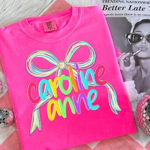 Nombre personalizado para niños PNG, lazo de sublimación, diseño de camiseta con nombre de niña, verano personalizado para niños pequeños, clipart con nombre lindo para niños
