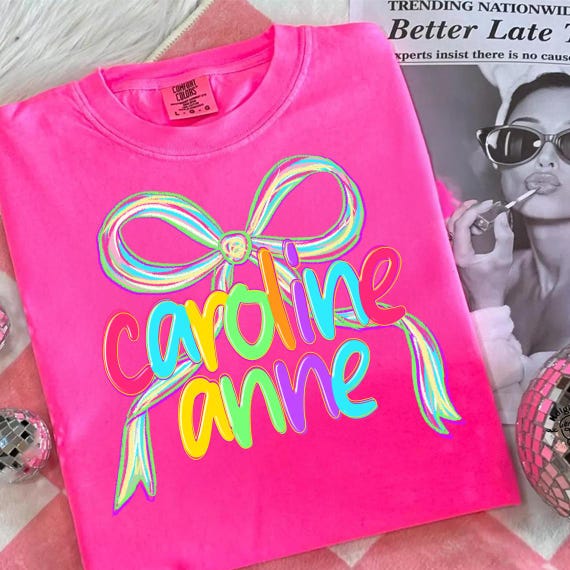 Kids Custom Name PNG, Preppy Coquette Bow Sublimation, Girl Name Shirt Design, Personalized Toddler Summer, Cute Name Clipart for Children