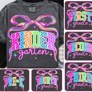 Back to School Bundle PNG, Preppy Teacher First Day of School Shirt Design, Colorful Coquette Sublimation, Pre-k 1st/2nd/3rd/4th Grade