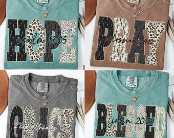 Leopard Bible Bundle Png, Pray Hope Blessed Design, Checkered Jesus Png, Jesus Christian Sublimation, Bible Verse Design Download,