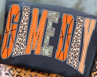 Retro Basketball Game Day Png, Basketball Stripes Leopard Png, Camo Basketball Distressed Varsity Sublimation, Game Day Basketball , Dots,