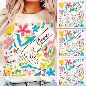 Boho Floral Mama Hands Bundle PNG, Preppy Mama PNG, Mama Kids Names Png, Pink Mama Png, Mothers Day Png, Coquette Mama Png, Trendy Mama Png