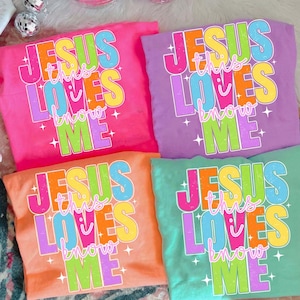 Retro Jezus houdt van me, dit weet ik zeker Verontruste png, religieuze kinderen png, trendy, neon smiley png, millennial png, handlettered, girly kleurrijk