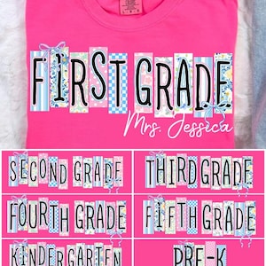 Preppy Back to School Floral Bundle PNG, Coquette Teacher First Day of School Design, Girly Back to School Teacher, Pre-k 1st/2nd/3rd Grade