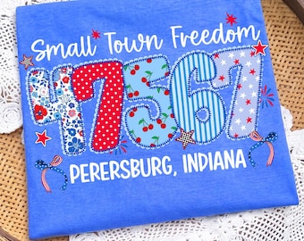 Código postal personalizado Libertad de pueblo pequeño EE. UU. PNG, Diseño patriótico del Día de los Caídos, PNG preppy del 4 de julio, Día de la Independencia estadounidense, American 250