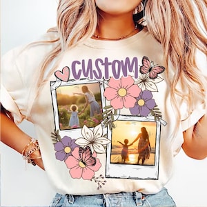 Custom Floral Frame Photo Png, Mothers Day Png, Add Your Photos, Mama Floral Png, Hand drawn, Mama with Kids Photo, Sublimation Design