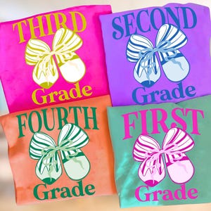 Back to School Bundle PNG, Preppy Teacher First Day of School Shirt Design, Colorful Coquette Sublimation, Pre-k 1st/2nd/3rd/4th Grade