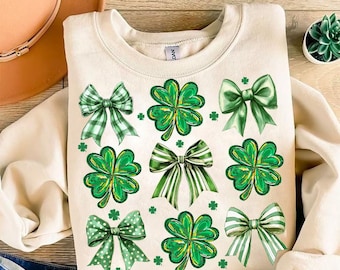 Coquette Patrick's Day Bow Png, Patrick Day Png, Shamrock Lucky Bow Png, Trendy Png, Irish Patrick Day Shirt Design, Brushstroke, Green Day