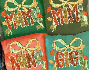Preppy Fall Mama Bundle PNG, Fall Coquette PNG, Autumn Png, Trendy Png, Pumpkin Spice Png, Floral Fall Png, Brushstroke Png, Bows, Leopar