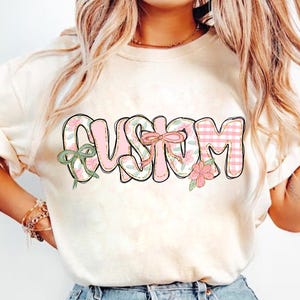 Png floral preppy personalizado, floral rosa, flor de mamá Mimi Gigi, PNG de mamá preppy, PNG de flor de mamá retro, PNG del Día de la Madre, letras a mano