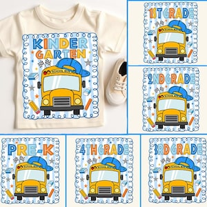Preppy Back To School Bundle For Boys Bundle PNG, School Boy PNG, School Bus Png, Pre-K Kindergarten 1st/2nd 3rd Grade Png Sublimation