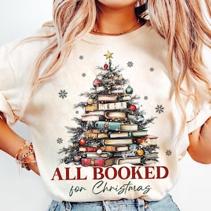 All booked for Christmas Png, Book Lovers Png, Christmas Books Png, Christmas Teacher Png, Librarian Gift Png, Gift for Teachers,Bookish Png